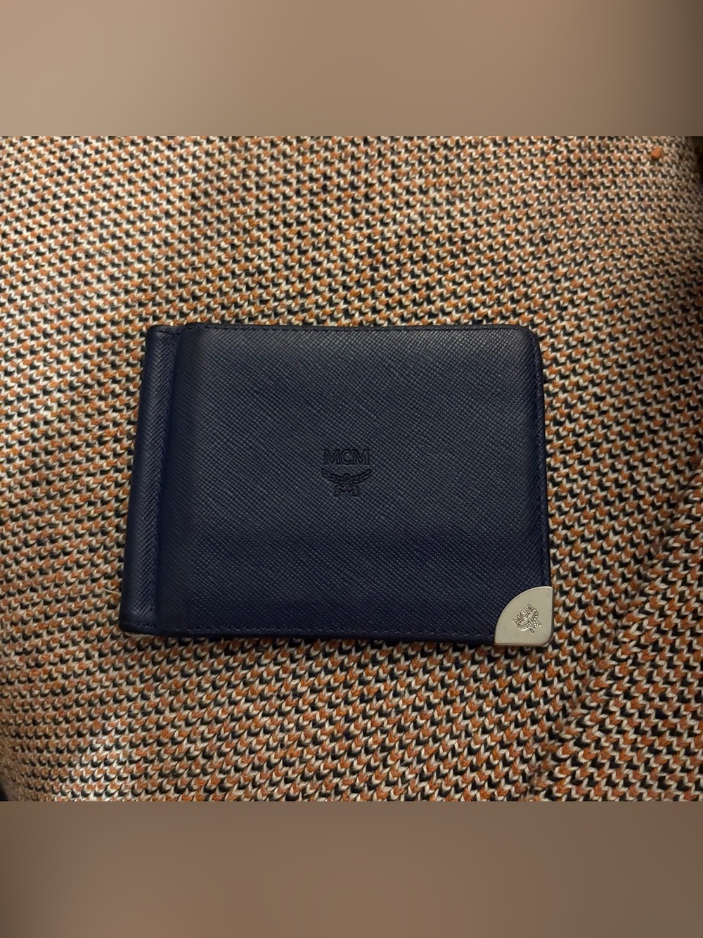 MCM Bifold Wallet With Money Clip (Navy)